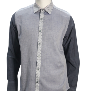 Blue Patterned Long Sleeve Shirt